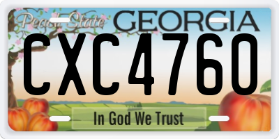 GA license plate CXC4760
