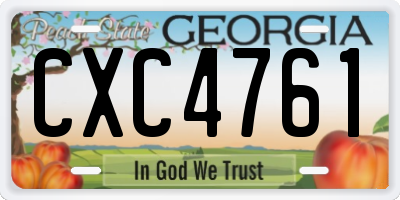 GA license plate CXC4761