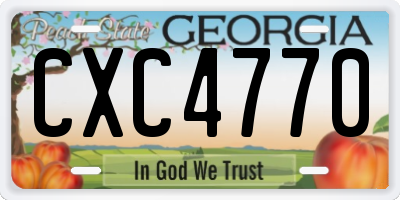 GA license plate CXC4770
