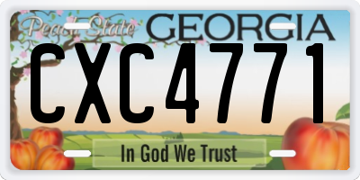 GA license plate CXC4771