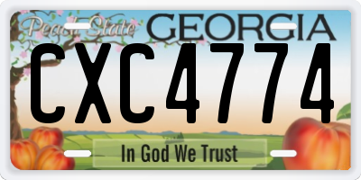 GA license plate CXC4774