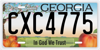 GA license plate CXC4775