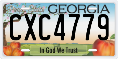 GA license plate CXC4779