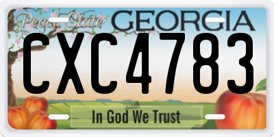 GA license plate CXC4783
