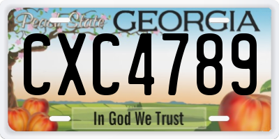GA license plate CXC4789