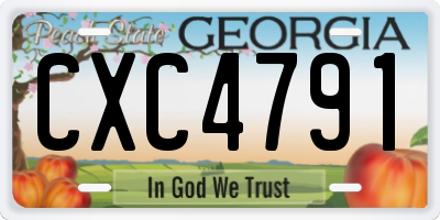 GA license plate CXC4791