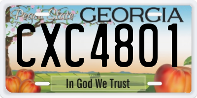 GA license plate CXC4801