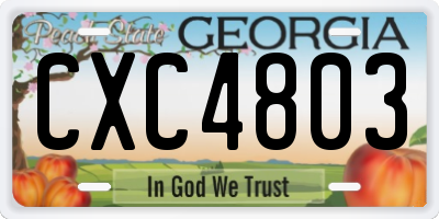 GA license plate CXC4803