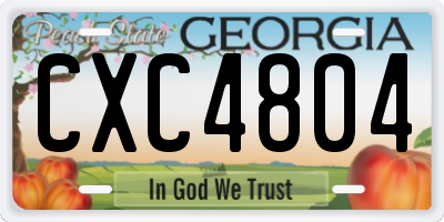 GA license plate CXC4804