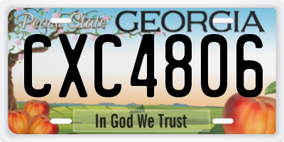 GA license plate CXC4806
