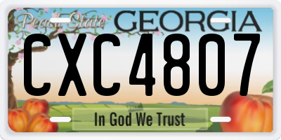 GA license plate CXC4807