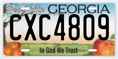 GA license plate CXC4809
