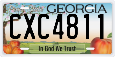 GA license plate CXC4811
