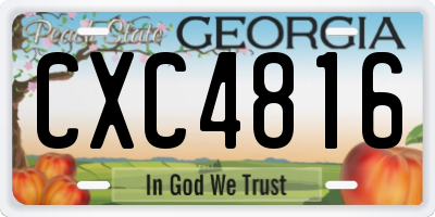 GA license plate CXC4816