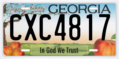 GA license plate CXC4817