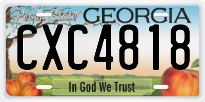 GA license plate CXC4818