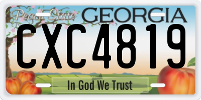 GA license plate CXC4819