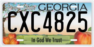 GA license plate CXC4825
