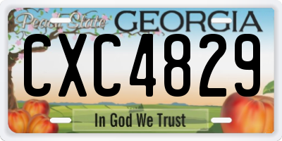 GA license plate CXC4829
