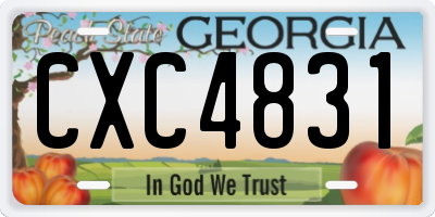 GA license plate CXC4831