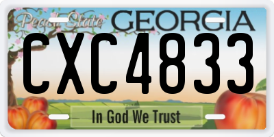 GA license plate CXC4833