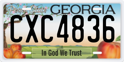 GA license plate CXC4836