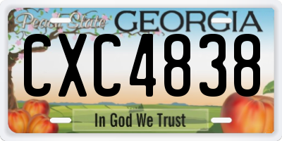 GA license plate CXC4838