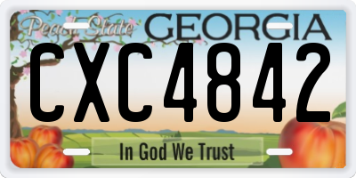 GA license plate CXC4842