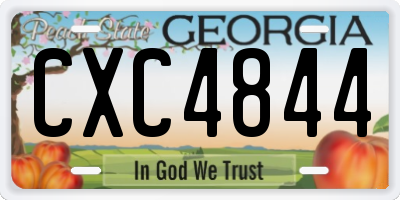 GA license plate CXC4844