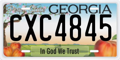 GA license plate CXC4845