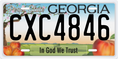 GA license plate CXC4846