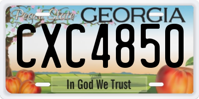 GA license plate CXC4850