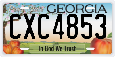 GA license plate CXC4853