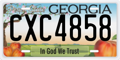 GA license plate CXC4858