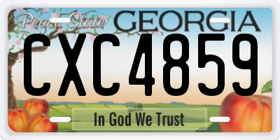GA license plate CXC4859