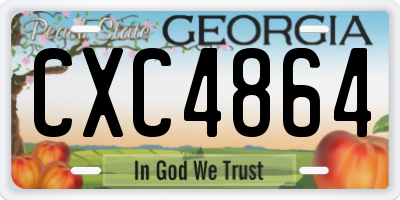 GA license plate CXC4864