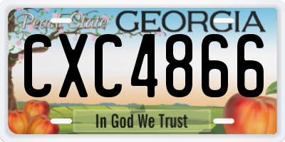 GA license plate CXC4866