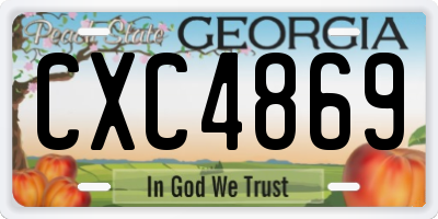 GA license plate CXC4869