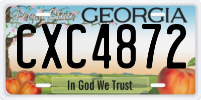GA license plate CXC4872