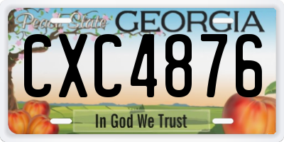 GA license plate CXC4876