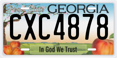 GA license plate CXC4878