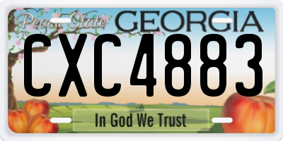 GA license plate CXC4883