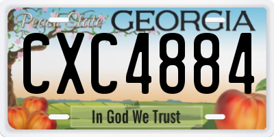 GA license plate CXC4884