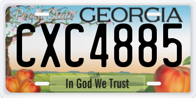 GA license plate CXC4885