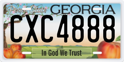 GA license plate CXC4888