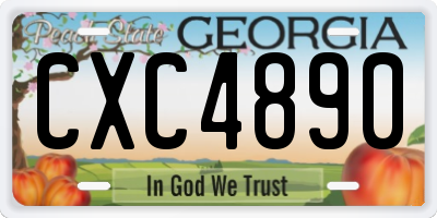 GA license plate CXC4890