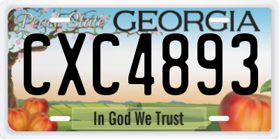 GA license plate CXC4893