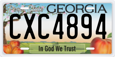 GA license plate CXC4894