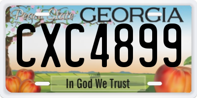 GA license plate CXC4899