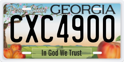 GA license plate CXC4900